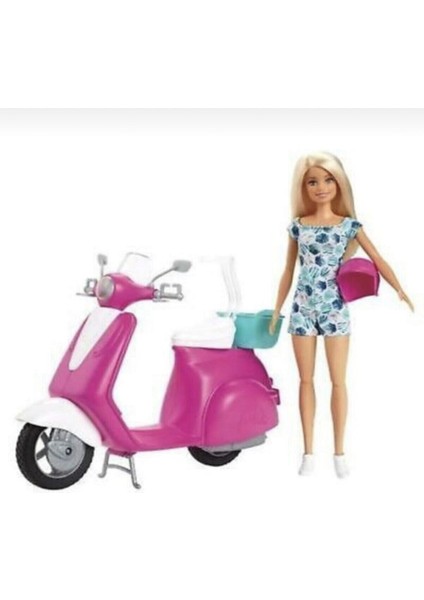 Barbie Pembe Bebek Scooter Playset GBK85 PRA-2604247-9967 modelleri