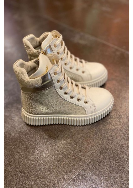 26-36 Numara Kız Çocuk Hakiki Deri Bej Bot