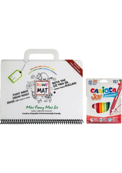 Barker Akademi Çocuk Funny Mat Mini Set - Carioca Joy Keçeli Boya 12'li