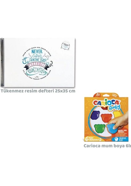 Toospik Akademi Çocuk Tükenmez Resim Defteri&carioca Teddy Crayons 6 Lı