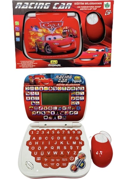 Gemril Şimşek Mcqueen Eğitici Laptop 100 Fonksiyonlu Ingilizce ve Türkçe Çocuk Bilgisayarı