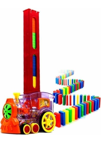 Domino Taşları Dizen Pilli Tren Brick Toys Oyuncak