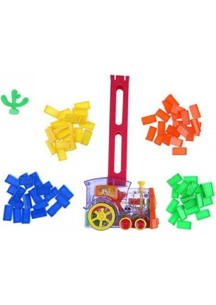 Domino Taşları Dizen Pilli Tren Brick Toys Oyuncak