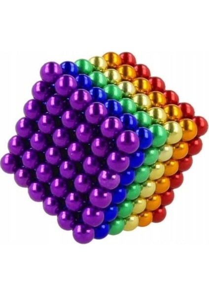 Renkli Manyetik Mıknatıs Toplar 5mm 216 Adet Neocube Neo Cube Küp