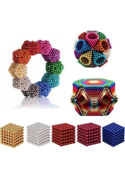 Renkli Manyetik Mıknatıs Toplar 5mm 216 Adet Neocube Neo Cube Küp