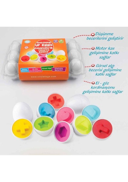 Circle Toys Geometrik Yumurta Eşleme Oyunu 15'li modelleri