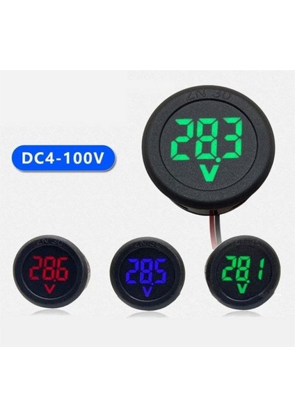 Yuvarlak Voltmetre Dc 4-100V Karavan Motosiklet Için Uygun