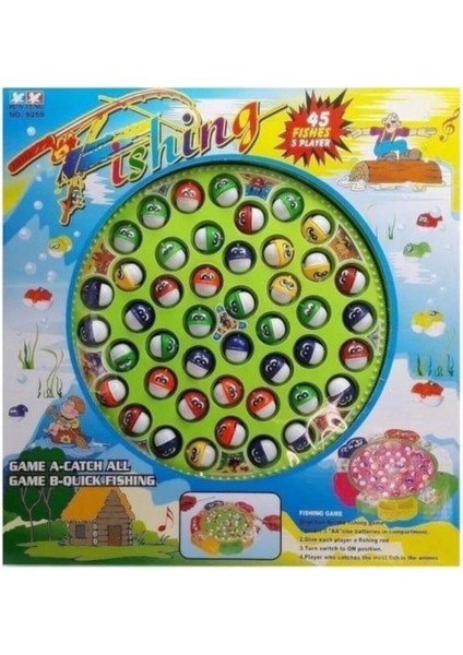 Balık Tutma Oyunu Pilli Sesli Oltalı Büyük Boy - 45 Balık 5 Olta fırsatları