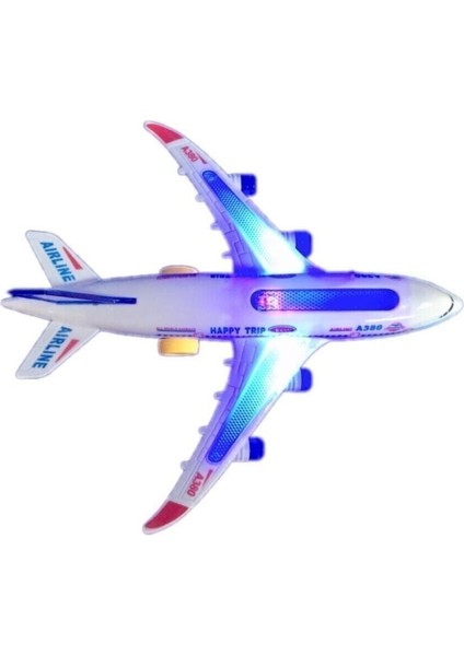 Happy Toys Hareketli Pilli Işıklı Sesli Uçak Airbus Pilli Oyuncak