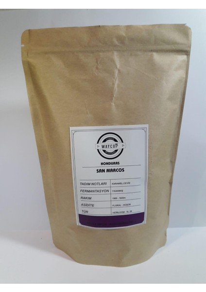 Waycup Coffee Honduras San Marcos Çekirdek Kahve 1000GR