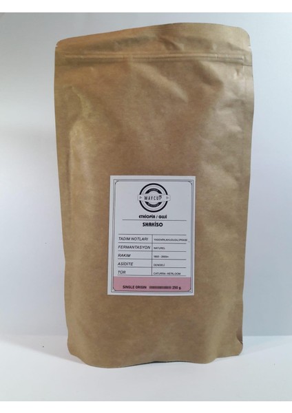 Waycup Coffee Ethiopia Guji Shakiso Çekirdek Kahve 1000GR