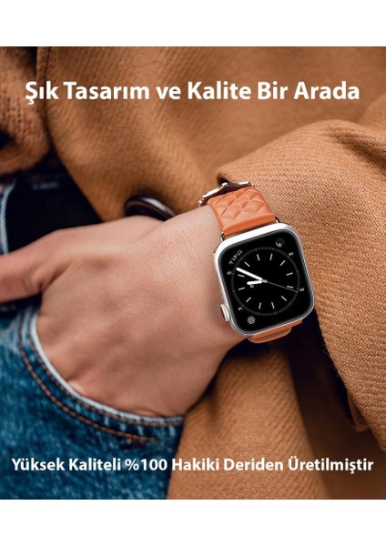 Polham Businessloop Gerçek Deri Apple Watch 38-40-41MM Için Kordon Kayış, Tüm Ciltlere Uyumlu Kayış
