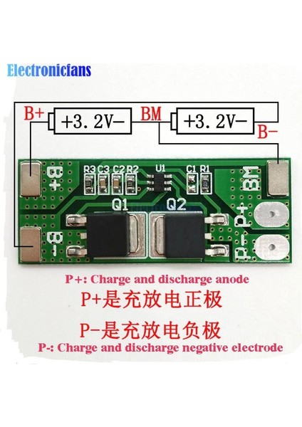 Sanec 2s 8A Li-Ion 6.4V 8.4V Bms