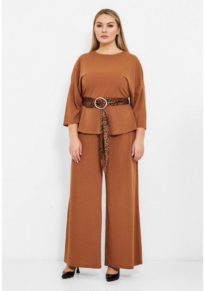 Kadın Büyük Beden Şık Kemer Detaylı Alt Üst Takım fiyatları
