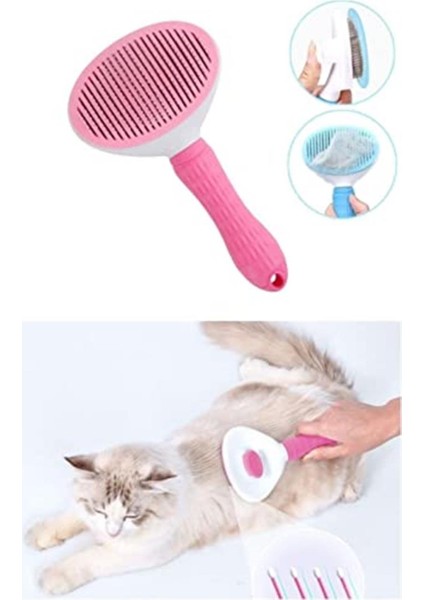 Kedi Fırçası Kedi Tarağı Otomatik Temizlenen Kedi Köpek Fırçası Kedi Köpek Tarağı Evcil Hayvan (Pembe) modelleri
