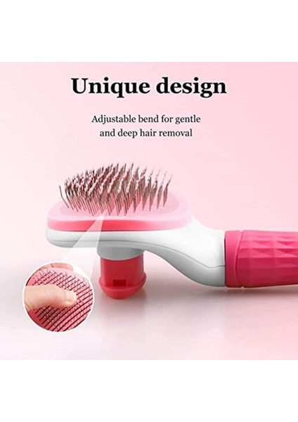 Kedi Fırçası Kedi Tarağı Otomatik Temizlenen Kedi Köpek Fırçası Kedi Köpek Tarağı Evcil Hayvan (Pembe) indirimleri