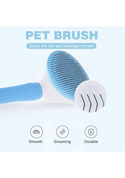Kedi Tarağı Kedi Fırçası Otomatik Temizlenen Kedi Köpek Fırçası Kedi Köpek Tarağı Evcil Hayvan (Mavi) fırsatları