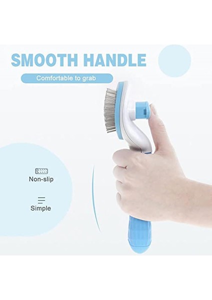 Kedi Tarağı Kedi Fırçası Otomatik Temizlenen Kedi Köpek Fırçası Kedi Köpek Tarağı Evcil Hayvan (Mavi) indirimleri