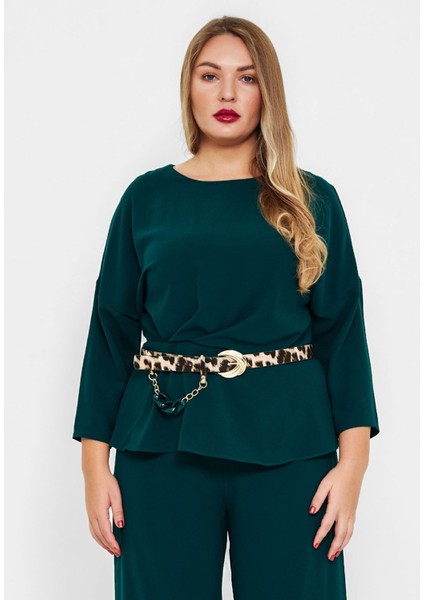 Kadın Büyük Beden Geniş Paçalı Alt Üst Ikili Takım fiyatları