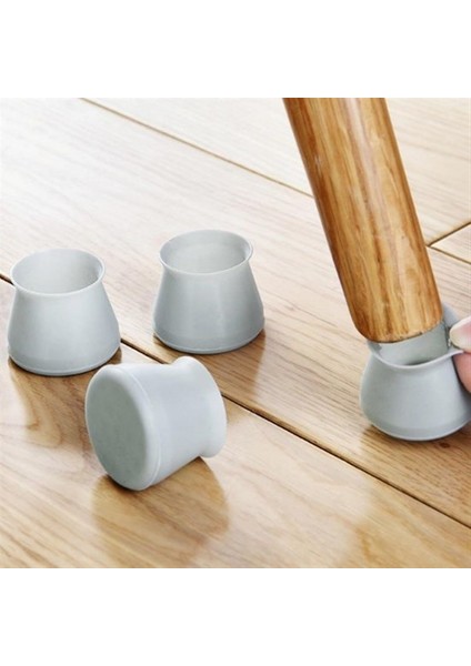 8 Adet Silikon Masa ve Sandalye Ayağı Için Kaydırmaz Çizdirmez Mobilya Çorabı Gri modelleri