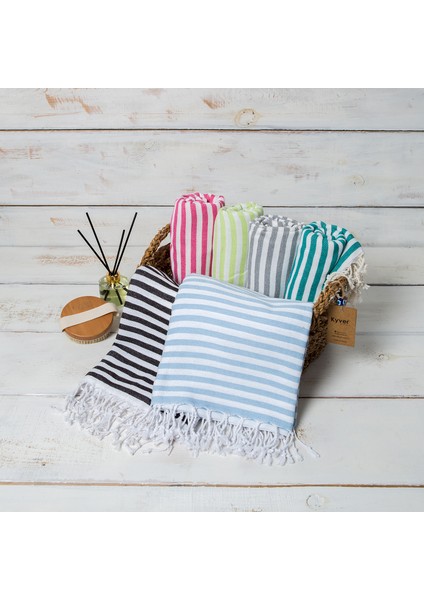 Akasya %100 Pamuk Plaj Havlusu, Hamam Peştamal, Banyo Havlusu, Misafir Havlusu, Havuz Havlusu, Spa Havlusu (90X190 Cm, Bebe Mavi)