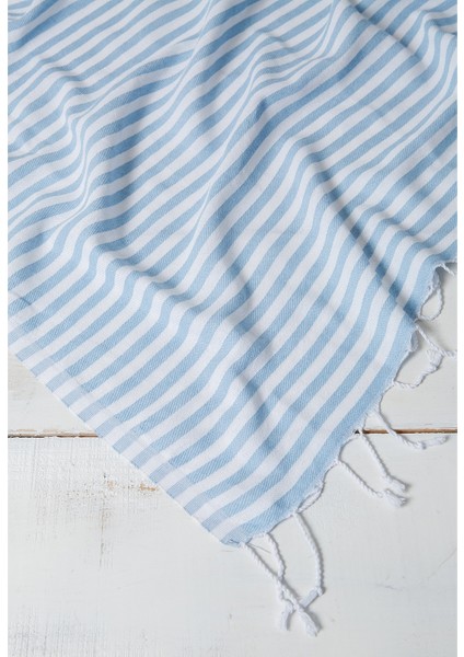 Akasya %100 Pamuk Plaj Havlusu, Hamam Peştamal, Banyo Havlusu, Misafir Havlusu, Havuz Havlusu, Spa Havlusu (90X190 Cm, Bebe Mavi)