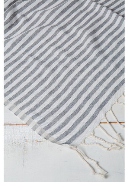 Akasya %100 Pamuk Plaj Havlusu, Hamam Peştamal, Banyo Havlusu, Misafir Havlusu, Havuz Havlusu, Spa Havlusu (90X190 Cm, Gri)