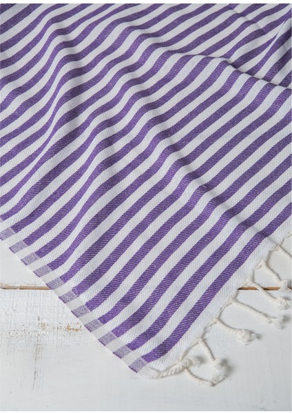 Akasya %100 Pamuk Plaj Havlusu, Hamam Peştamal, Banyo Havlusu, Misafir Havlusu, Havuz Havlusu, Spa Havlusu (90X190 Cm, Mor)