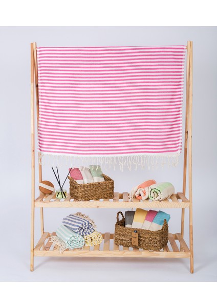 Akasya %100 Pamuk Plaj Havlusu, Hamam Peştamal, Banyo Havlusu, Misafir Havlusu, Havuz Havlusu, Spa Havlusu (90X190 Cm, Pembe)