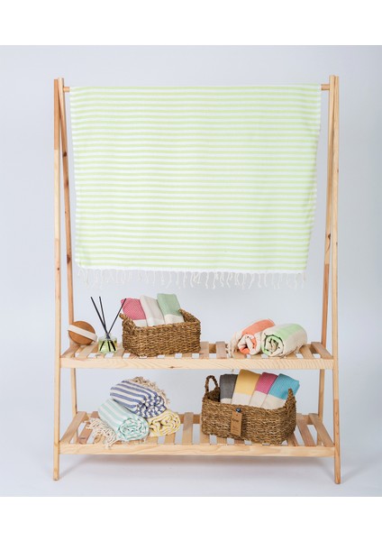 Akasya %100 Pamuk Plaj Havlusu, Hamam Peştamal, Banyo Havlusu, Misafir Havlusu, Havuz Havlusu, Spa Havlusu (90X190 Cm, Yeşil)