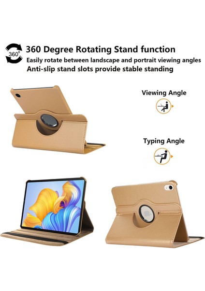 iPad 10. Nesil 11. Nesil A16 2022 - 2025 10.9" Uyumlu Kapaklı Standlı Kılıf 360° Dönen Yatay Dikey Stadlı