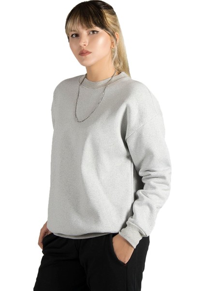 Kadın Gri Oversize Üç Iplik Şardonlu Bisiklet Yaka Sweatshirt 22K-5200177-5 fiyatları