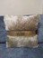 Peluş Şeritli Kırlent Kılıfı - (Vizon Peluş-Gold Şeritli) 2
