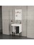 Toronto Banyo Dolabı - 60 cm - 2'li Set - Beyaz - Mat Antrasit 2