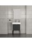 Toronto Banyo Dolabı - 60 cm - 2'li Set - Beyaz - Mat Antrasit 3