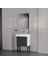 Toronto Banyo Dolabı - 60 cm - 2'li Set - Beyaz - Mat Antrasit 1