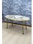 Zigon Sehpa ve Orta Sehpa Elips Gold Metal Ayak Gold Efes Set 2
