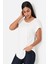 Bodyflırt Geniş Yaka Mini Kol Sırt V Dantelli Beyaz-44 3