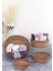 HOMENIVA HOMENIVA Naturel Hasır Sepet Organizer, Banyo Organizer, Kahverengi Şeritli 4 Boy 1