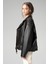 WM031 Oversize Biker Kadın Silme Deri Mont 1