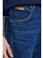 Erkek Texas Slim Fit Dar Kesim Normal Bel Esnek Jean Kot Pantolon W12S Mavi 4