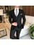 Italyan Stil Ceket Yelek Pantolon Takım Elbise Siyah T5584 1