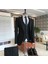 Italyan Stil Ceket Yelek Pantolon Takım Elbise Siyah T5584 5