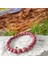 Sertifikalı Doğal Taş Pembe Jasper Bileklik 8mm 3