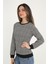 Sarı Çizgili Ekose Kadın Sweatshirt 1