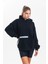 Siyah Kapüşonlu Çift Kanguru Cepli Oversize Sweatshirt 2