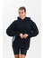 Siyah Kapüşonlu Çift Kanguru Cepli Oversize Sweatshirt 3