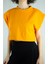 Turuncu Basic Kolsuz Crop Sweatshirt 5