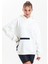 Ekru Kapüşonlu Çift Kanguru Cepli Oversize Sweatshirt 1