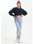 Siyah Oversize Crop Sweatshirt 2